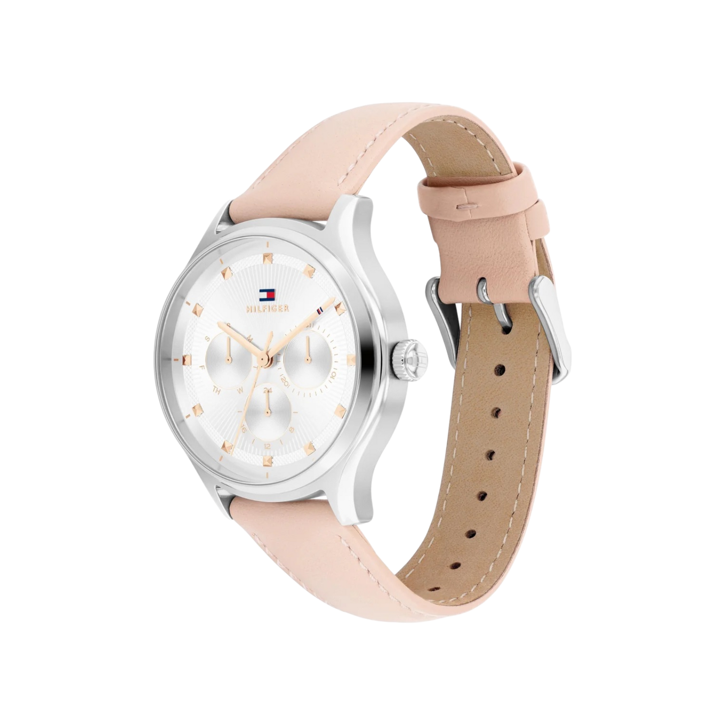 Tommy Hilfiger Gianna Women's White & Pink Leather Strap Watch 38mm