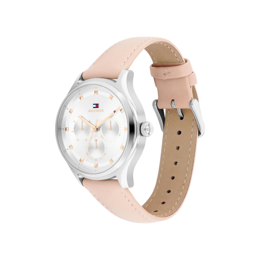 Tommy Hilfiger Gianna Women's White & Pink Leather Strap Watch 38mm