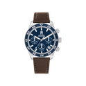 Tommy Hilfiger Chronograph Men's Blue & Brown Leather Strap Watch 41mm