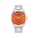 Tommy Hilfiger Bruce Men's Orange & Silver Stainless Steel Bracelet Strap Watch 43mm