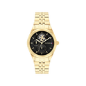 Tommy Hilfiger Monica Women's Black & Gold Plated Steel Bracelet Strap Watch 38mm