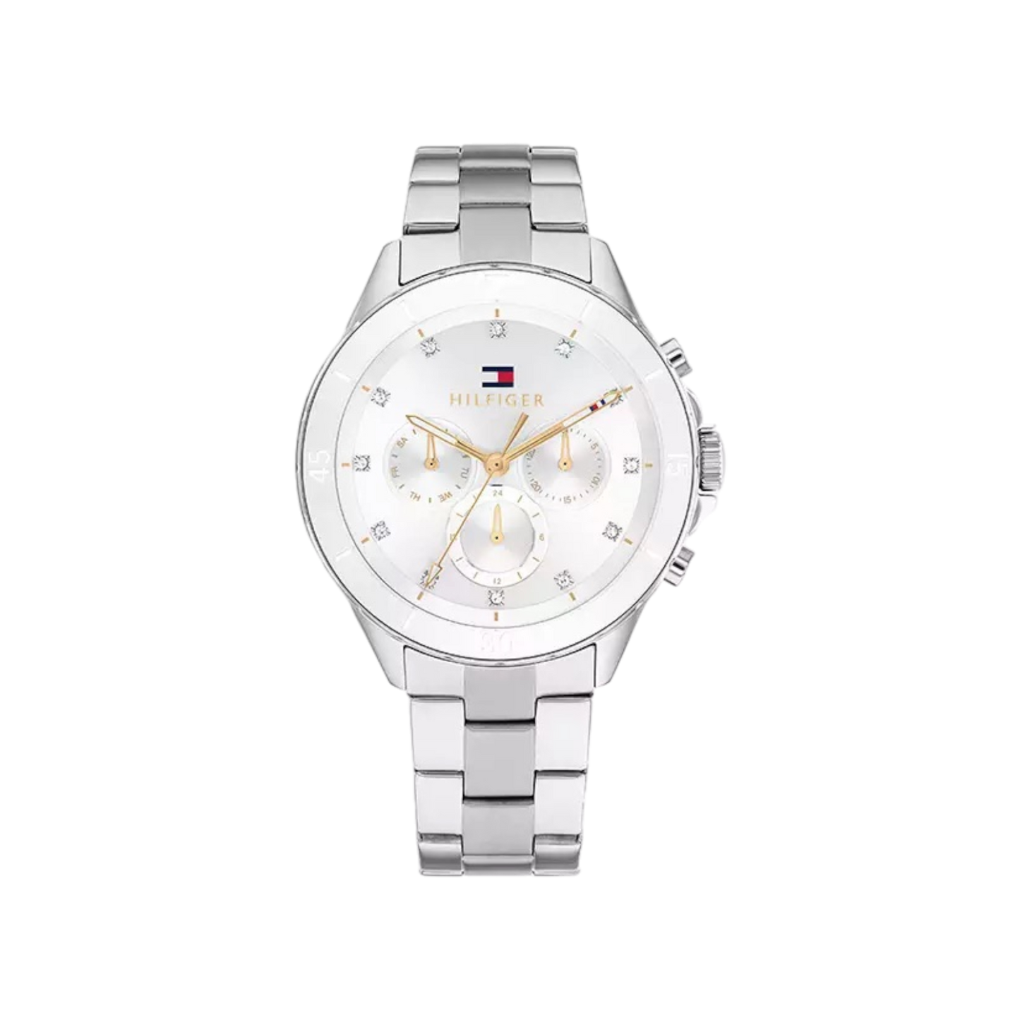 Tommy Hilfiger Mellie Women's Silver Stainless Steel Strap Watch 40mm