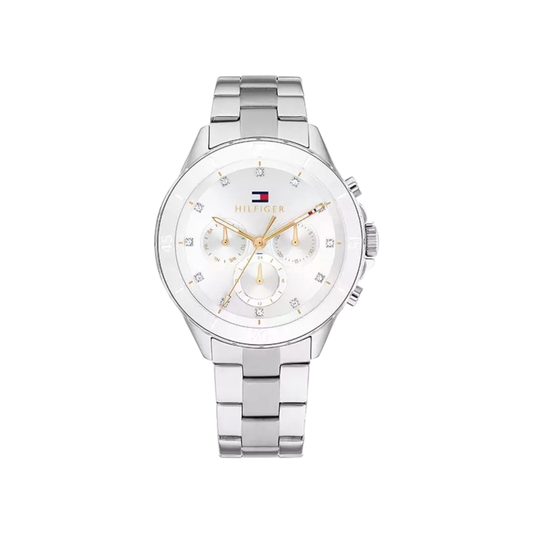 Tommy Hilfiger Mellie Women's Silver Stainless Steel Strap Watch 40mm