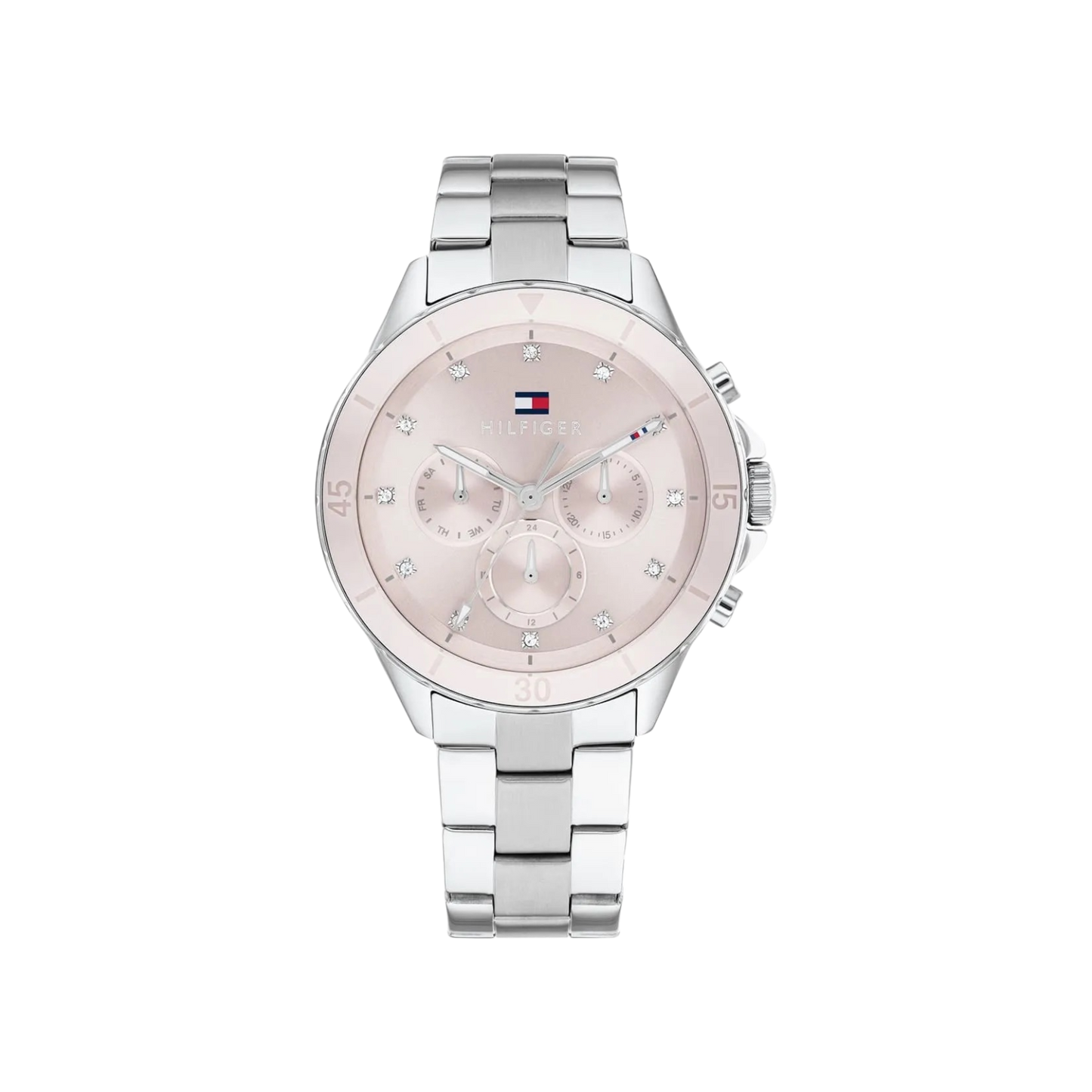 Tommy Hilfiger Mellie Women's Pink & Silver Stainless Steel Strap Watch 40mm