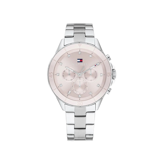 Tommy Hilfiger Mellie Women's Pink & Silver Stainless Steel Strap Watch 40mm