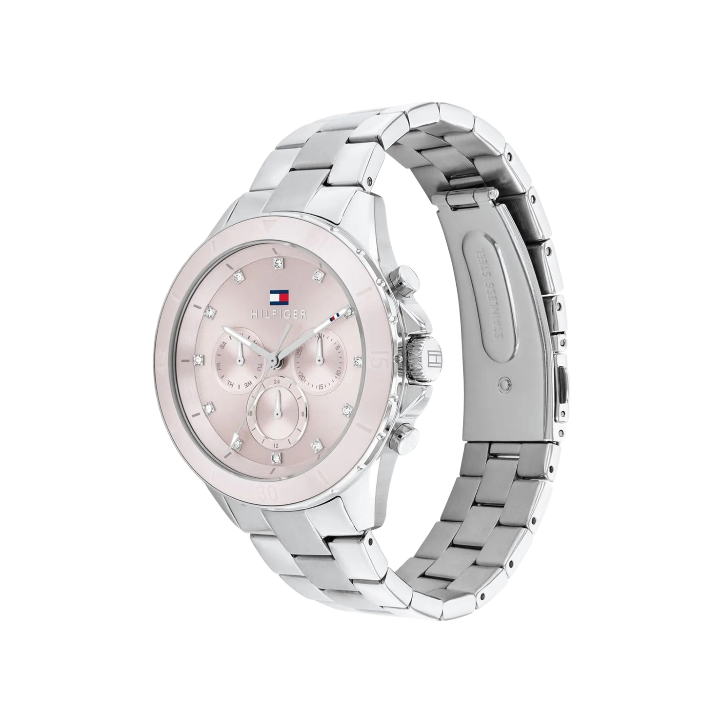 Tommy Hilfiger Mellie Women's Pink & Silver Stainless Steel Strap Watch 40mm