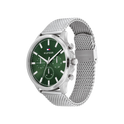 Tommy Hilfiger Ryder Men's Green & Silver Mesh Bracelet Strap Watch 44mm