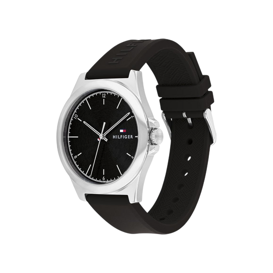 Tommy Hilfiger Norris Men's Black Silicone Watch 42mm