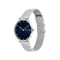 Tommy Hilfiger Women's Gift Set Blue & Silver Mesh Bracelet Strap Watch 35mm with Earrings