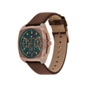 Tommy Hilfiger Apollo Men's Green with Rose Gold Stainless Steel Case & Leather Strap Watch 41mm