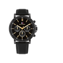 Tommy Hilfiger Tyson Men's Black Leather Strap Watch 44mm