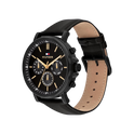 Tommy Hilfiger Tyson Men's Black Leather Strap Watch 44mm