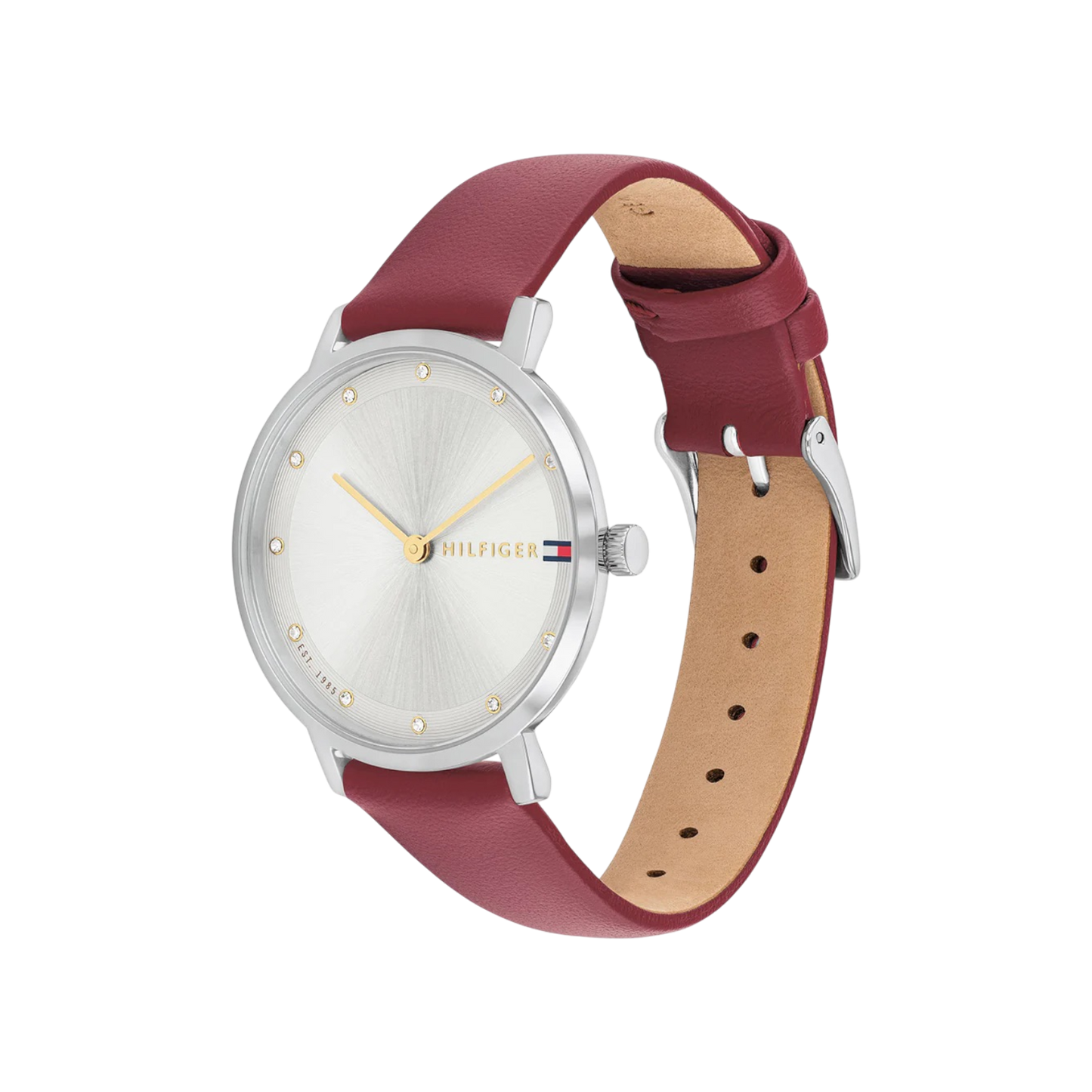 Tommy Hilfiger Pippa Women's White & Red Leather Strap Watch 35mm