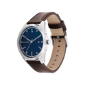 Tommy Hilfiger Griffin Men's Navy & Brown Calfskin Leather Strap Watch 43mm