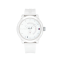 Tommy Hilfiger Denim Men's White Silicone Strap Watch 44mm