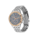 Tommy Hilfiger Ari Women's Blue with Rose Gold Stainless Steel Case & Silver Stainless Steel Bracelet Strap Watch 39mm