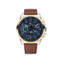 Tommy Hilfiger Decker Men's Navy & Leather Strap Watch 46mm
