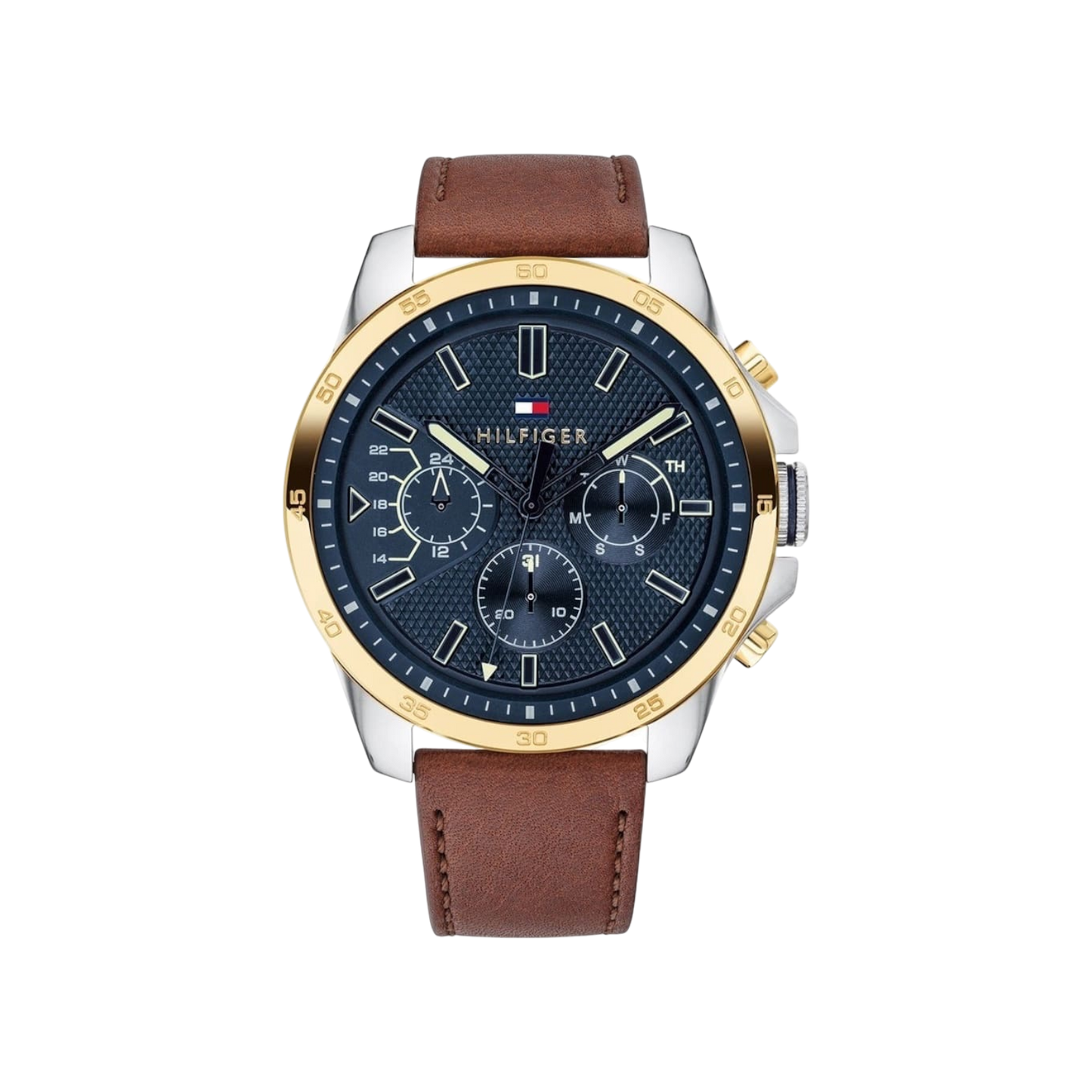 Tommy Hilfiger Decker Men's Navy & Leather Strap Watch 46mm