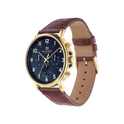Tommy Hilfiger Daniel Men's Navy & Brown Leather Strap Watch 46mm