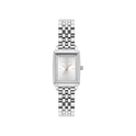 Olivia Burton Classic 21mm Rectangle White & Silver Bracelet Watch
