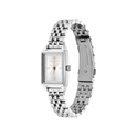 Olivia Burton Classic 21mm Rectangle White & Silver Bracelet Watch