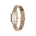 Olivia Burton Classic 21mm Rectangle White & Carnation Gold Bracelet Watch