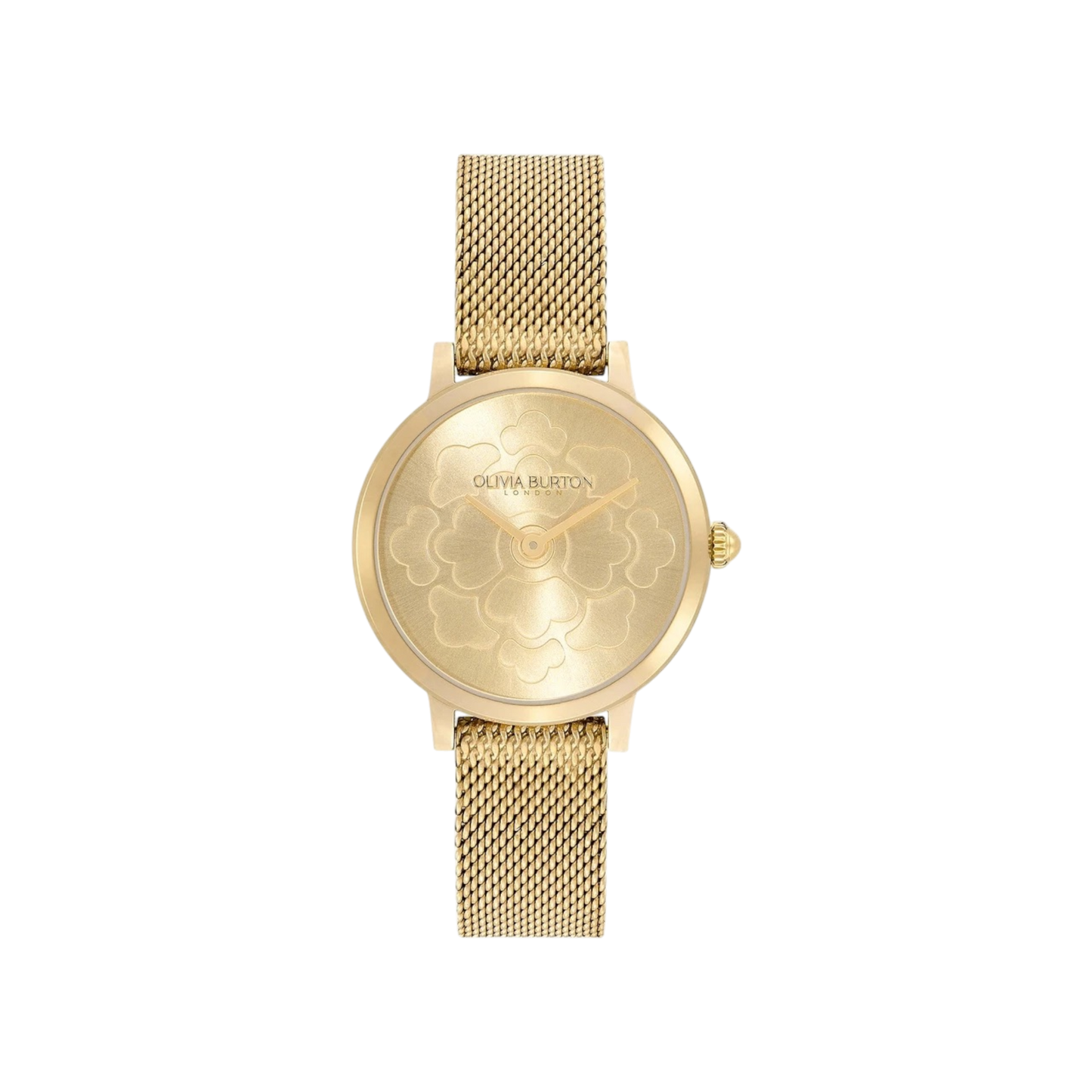 Olivia Burton Signature 28mm Floral Ultra Slim Gold Mesh Watch