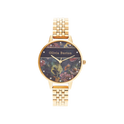 Olivia Burton Varsity 34mm Floral Gold Bracelet Watch