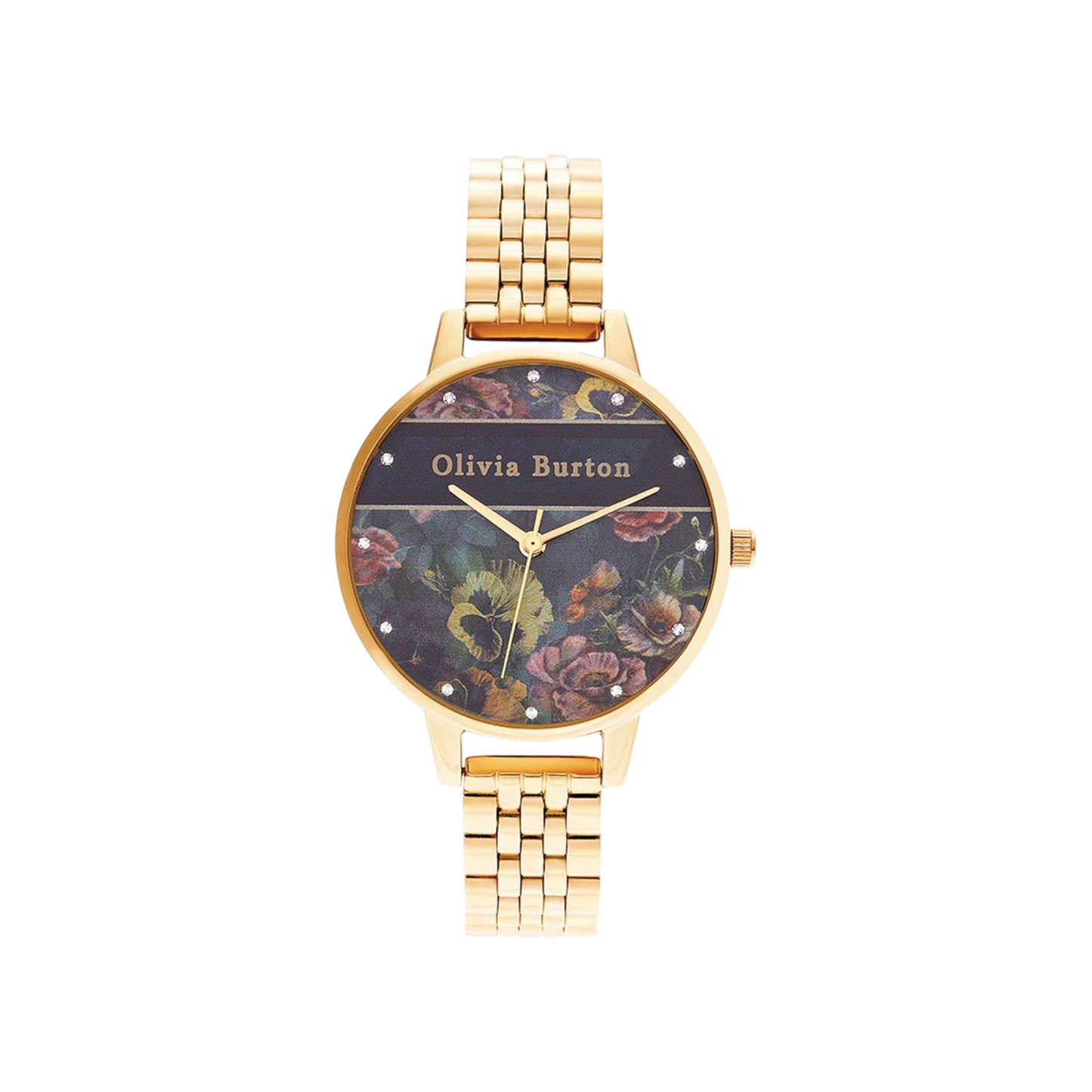 Olivia Burton Varsity 34mm Floral Gold Bracelet Watch