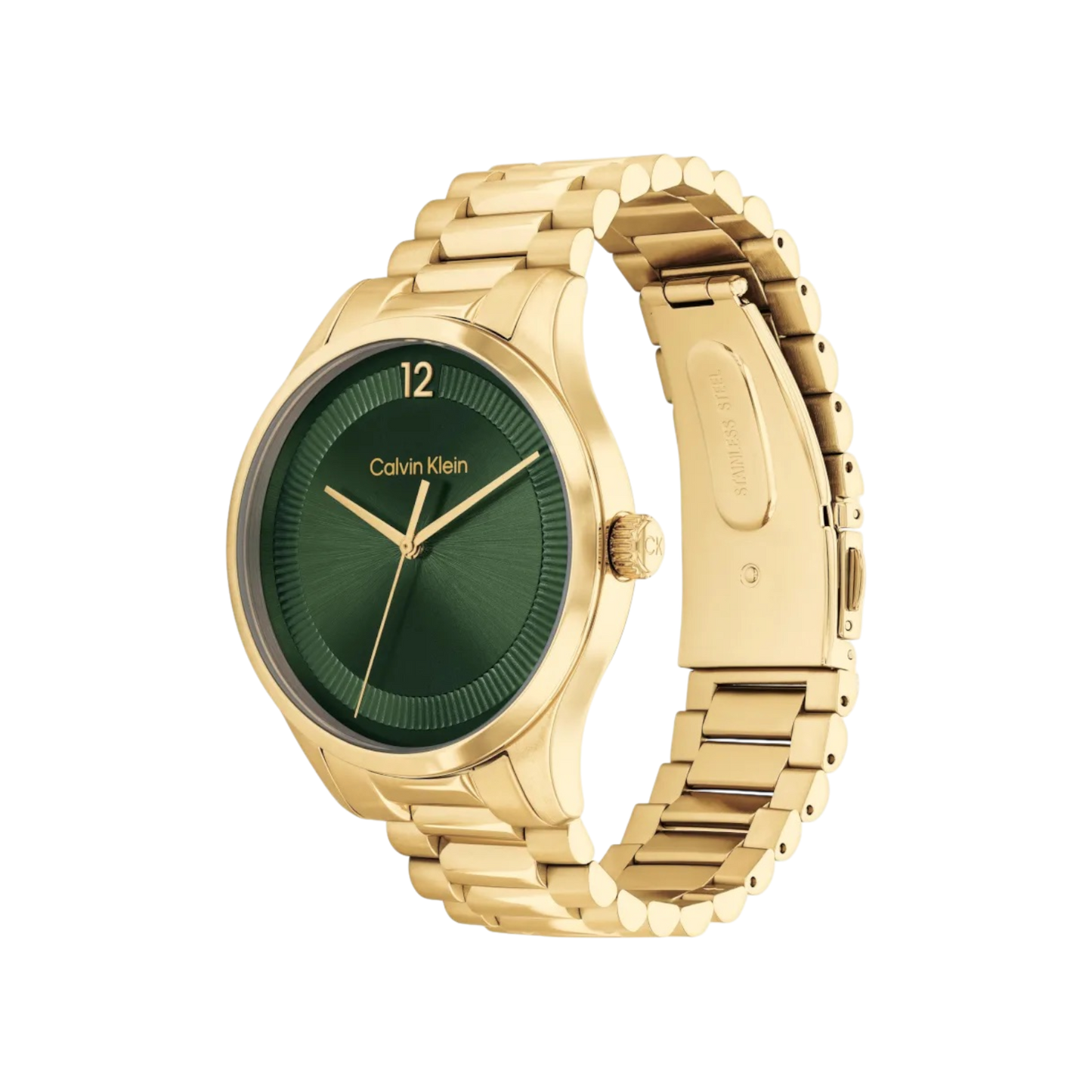 Calvin Klein Iconic Unisex Green Dial & Gold Bracelet Strap Watch 40mm