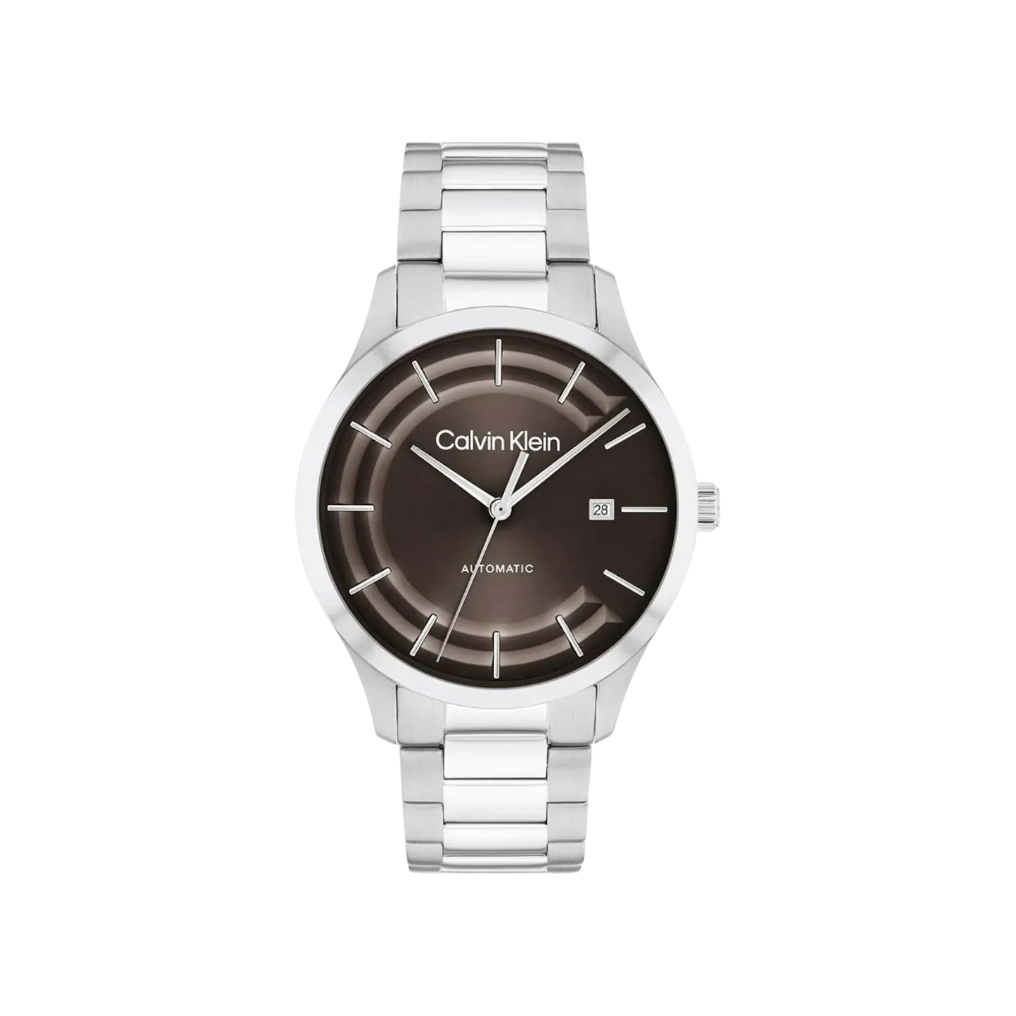 Calvin Klein Iconic Men's Brown Dial & Silver Bracelet Strap Watch 40mm