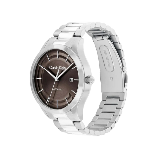Calvin Klein Iconic Men's Brown Dial & Silver Bracelet Strap Watch 40mm
