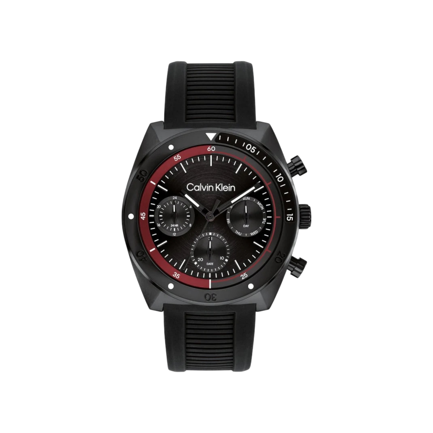 Calvin Klein Flex Men's Black Silicone Strap Watch 45mm