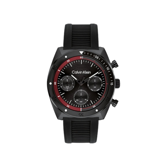Calvin Klein Flex Men's Black Silicone Strap Watch 45mm