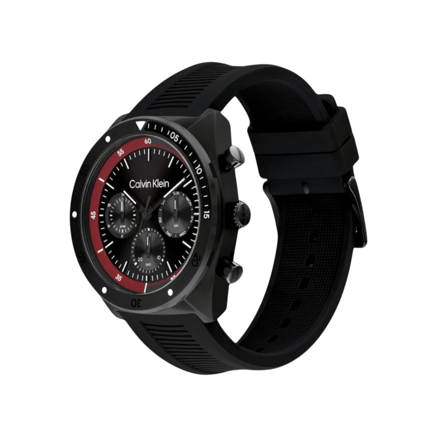 Calvin Klein Flex Men's Black Silicone Strap Watch 45mm