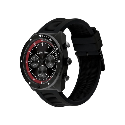 Calvin Klein Flex Men's Black Silicone Strap Watch 45mm