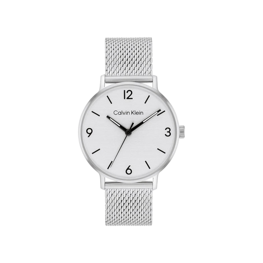 Calvin Klein Modern Men's Silver Mesh Strap Watch 42mm