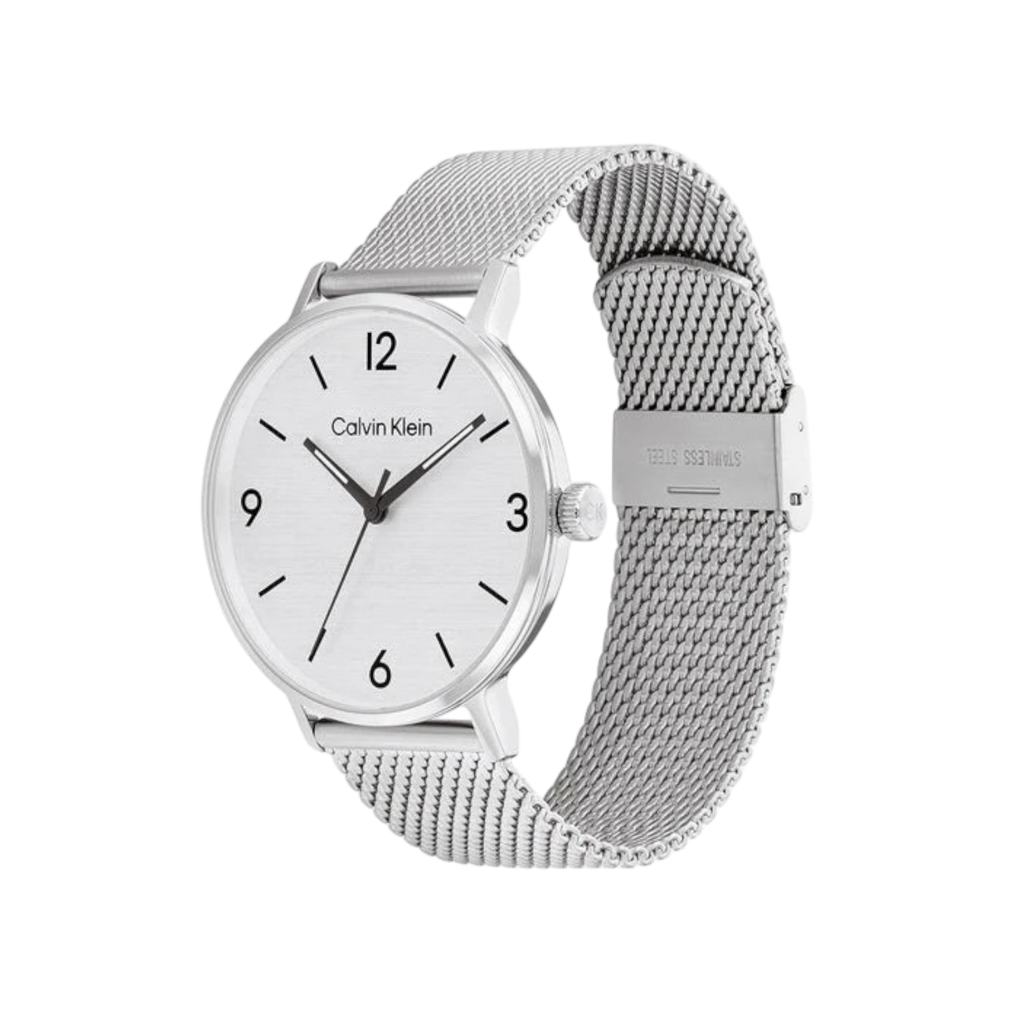 Calvin Klein Modern Men's Silver Mesh Strap Watch 42mm