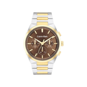Calvin Klein Distinguished Men's Brown Dial & Two Tone Bracelet Strap Watch 44mm