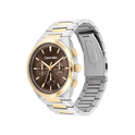 Calvin Klein Distinguished Men's Brown Dial & Two Tone Bracelet Strap Watch 44mm