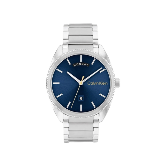 Calvin Klein Progress Men's Blue Dial & Silver Bracelet Strap Watch 42mm