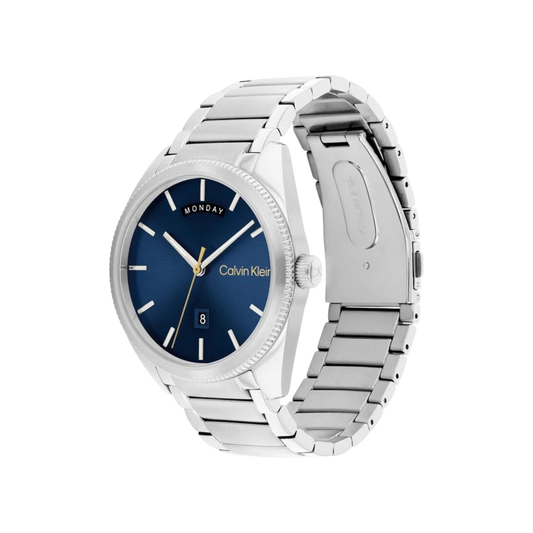 Calvin Klein Progress Men's Blue Dial & Silver Bracelet Strap Watch 42mm