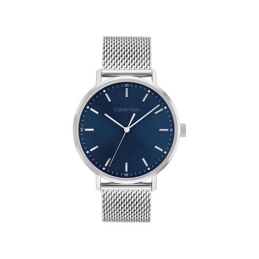 Calvin Klein Modern Men's Blue Dial & Silver Mesh Strap Watch 42mm