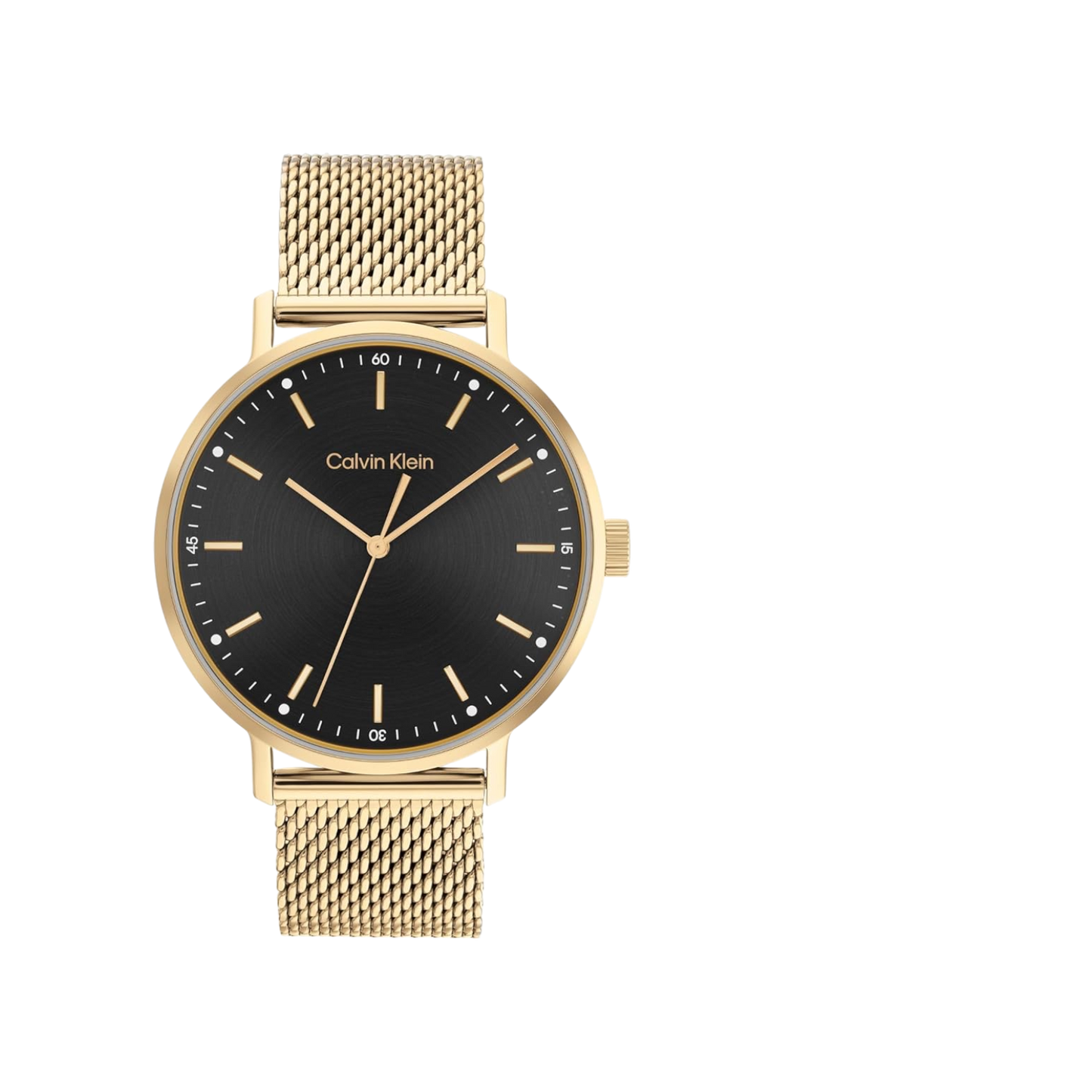 Calvin Klein Modern Men's Black Dial & Gold Mesh Strap Watch 42mm