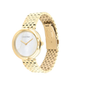 Calvin Klein Twisted Bezel Women's Mother of Pearl Dial & Gold Mesh Strap Watch 34mm