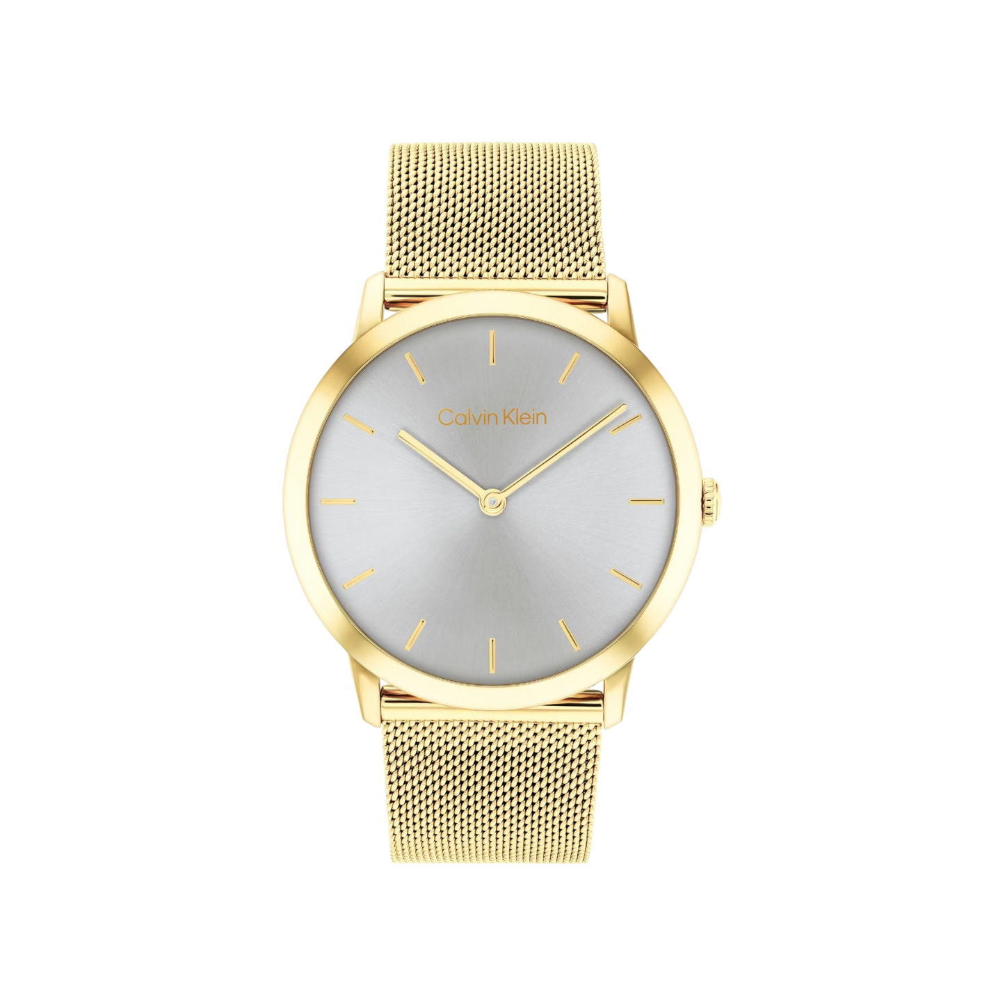 Calvin Klein Exceptional Unisex Grey Dial & Gold Mesh Strap Watch 38mm