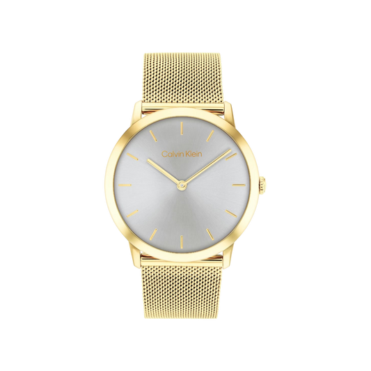 Calvin Klein Exceptional Unisex Grey Dial & Gold Mesh Strap Watch 38mm