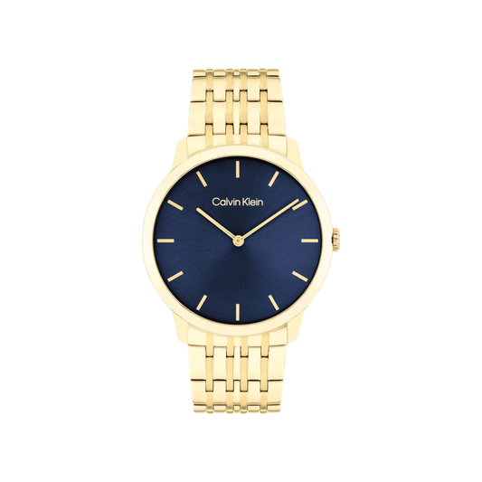 Calvin Klein Intrigue Unisex Blue Dial & Gold Bracelet Strap Watch 40mm