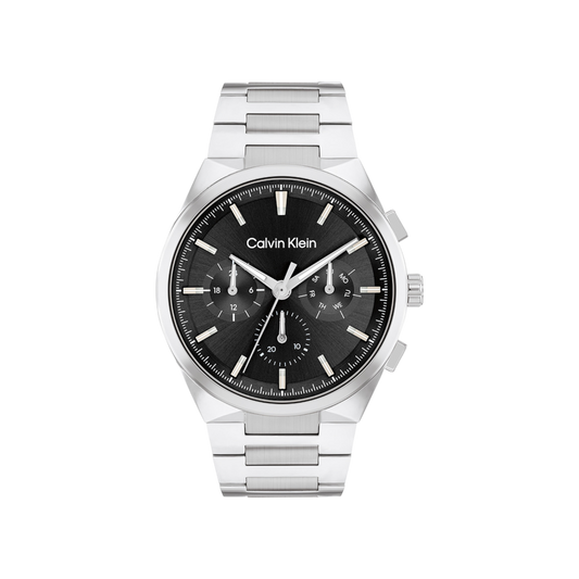 Calvin Klein Distinguish Men's Black Dial & Silver Bracelet Strap Watch 44mm