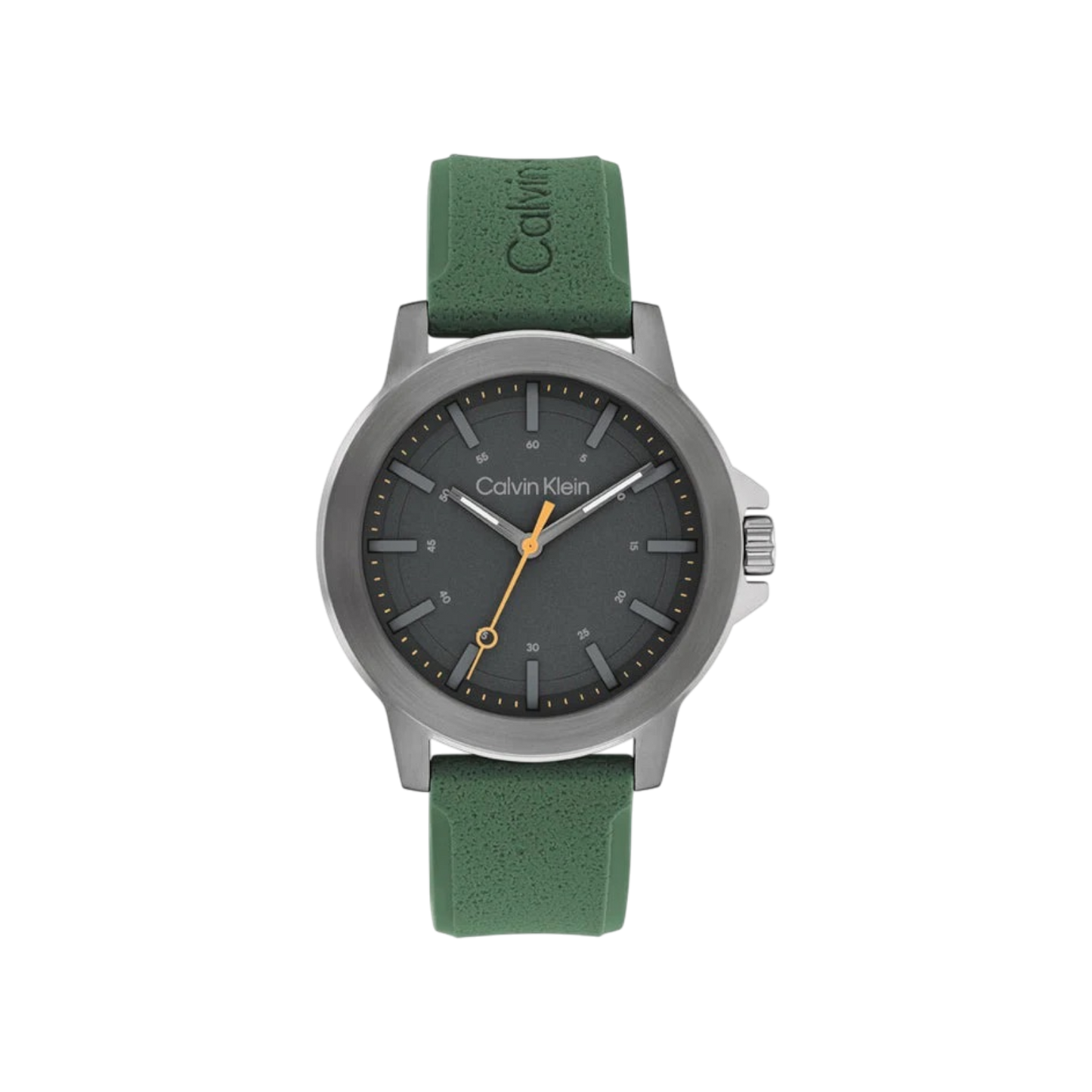 Calvin Klein Reset Men's Black Dial & Green Silicone Strap Watch 42mm